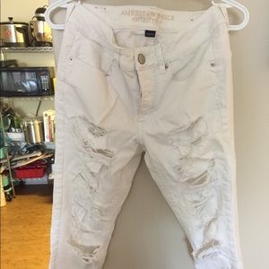American Eagle ripped white denim